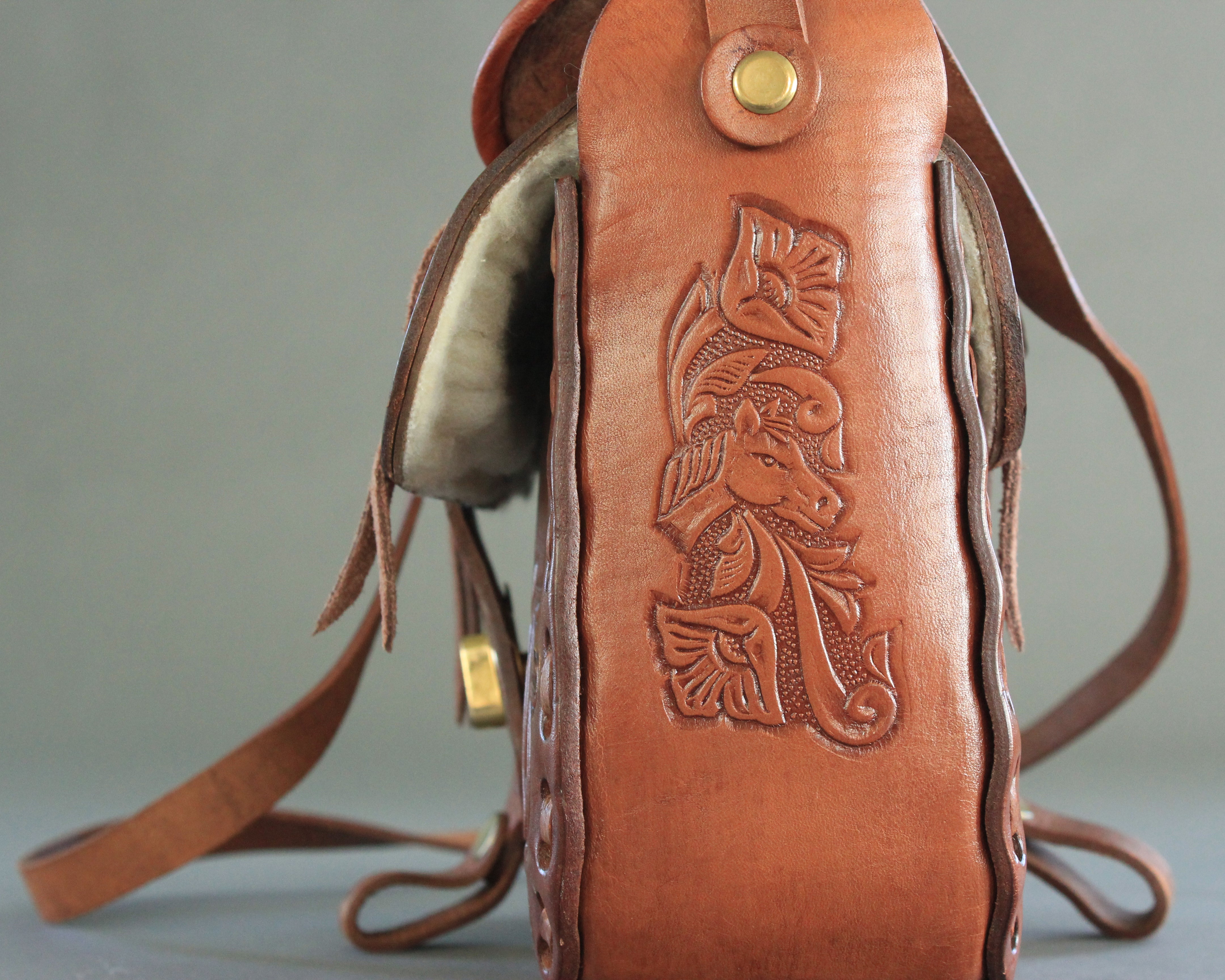 Western purse with real saddle on top