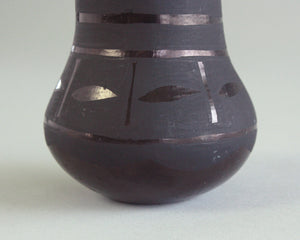 Mini blackware vase by Santo Domingo Pueblo potter Josefita Martinez