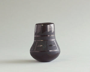 Mini blackware vase by Santo Domingo Pueblo potter Josefita Martinez