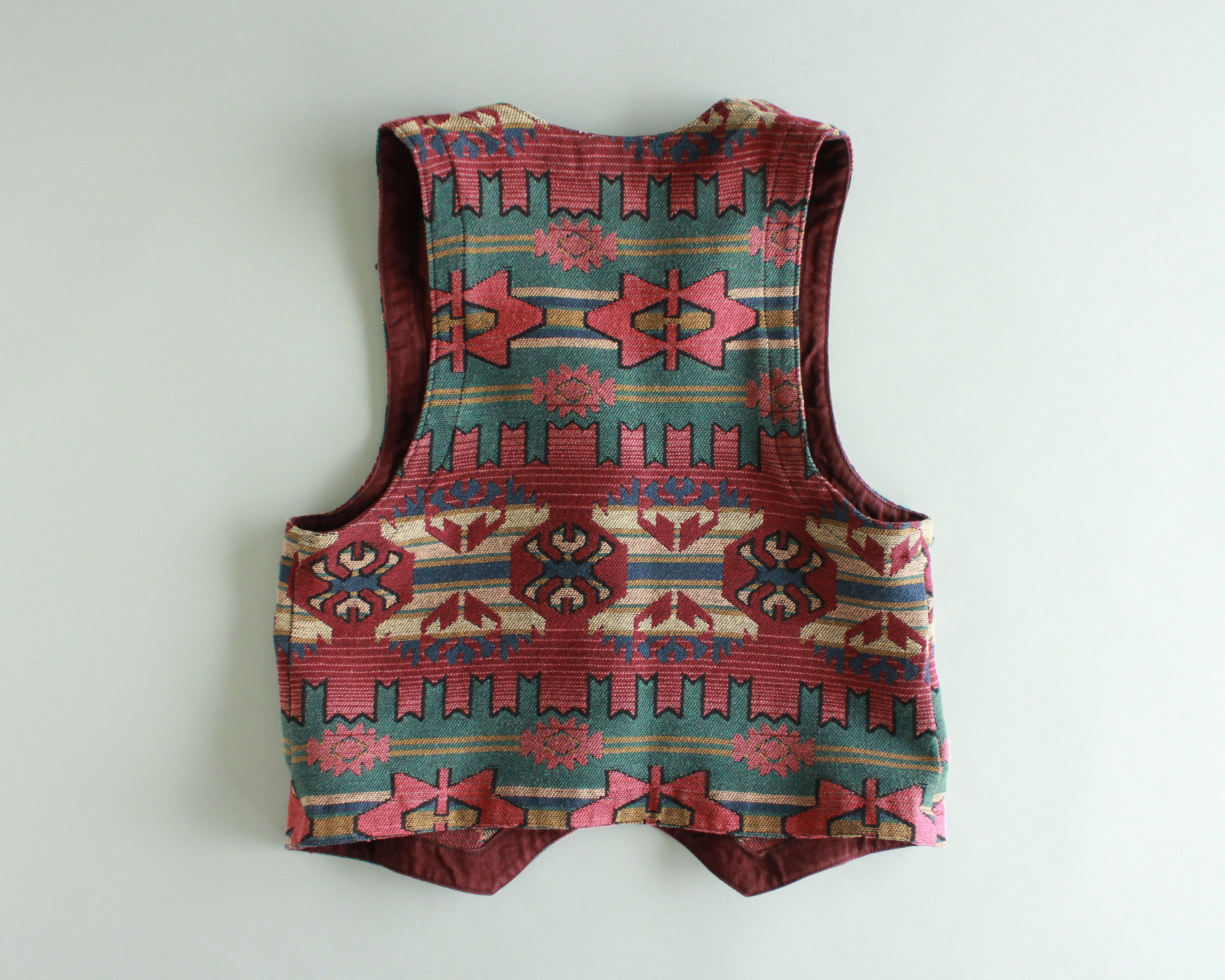 1990's Southwest print tapestry vest womens size large 
