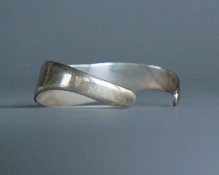 Asymmetrical silver bracelet sterling