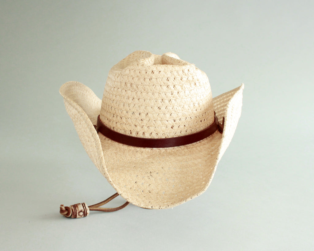 distressed festival straw cowboy hat size 6 7/8