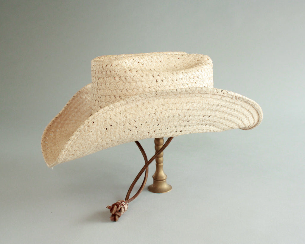 distressed festival straw cowboy hat size 6 7/8