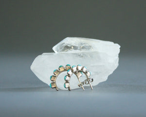 western hoop earrings sterling silver turquoise