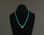 natural turquoise heishi necklace with spiny oyster pendant