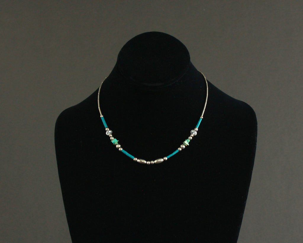 affordable turquoise and silver costume jewelry necklace