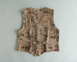 Chico's tribal print velvet vest women's size large