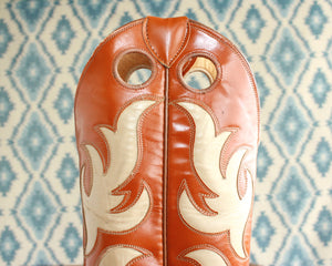 Vintage scroll inlay cowboy boots womens size 5.5 B