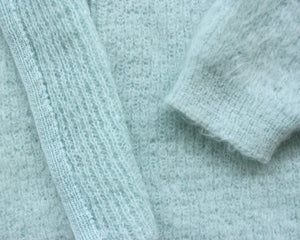 Vintage pale blue mohair cardigan women's small 