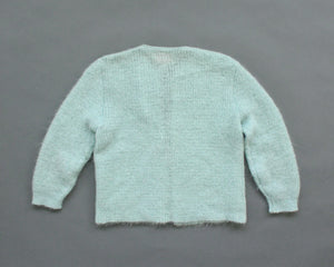 Vintage pale blue mohair cardigan women's small 