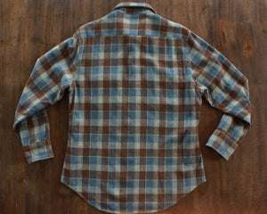 Distressed wool plaid flanel shirt size large