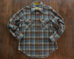 Distressed wool plaid flanel shirt size large