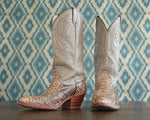 vintage snakeskin cowboy boots mens size 8 1/2