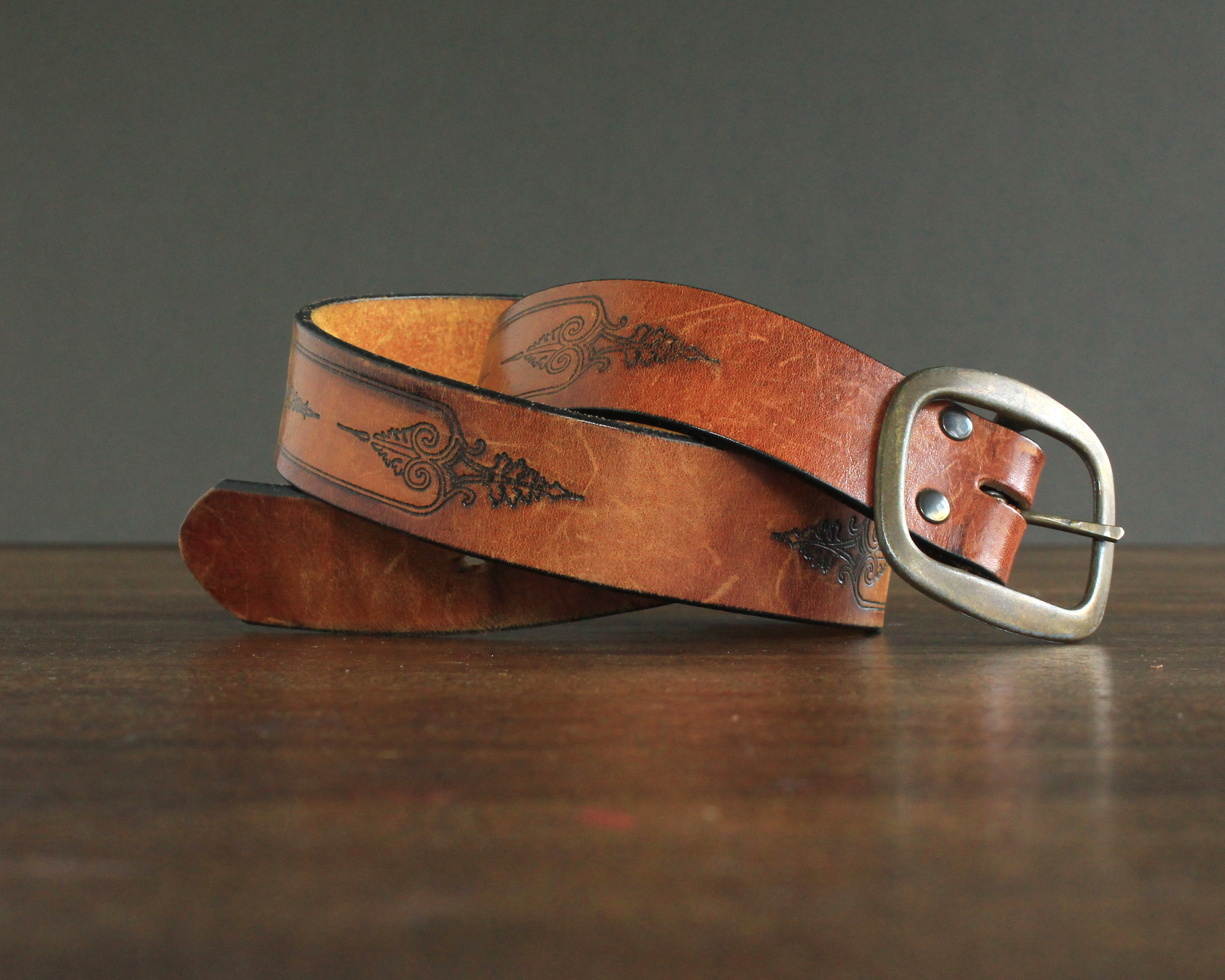 Cowgirl Hippie Embossed Leather Belt