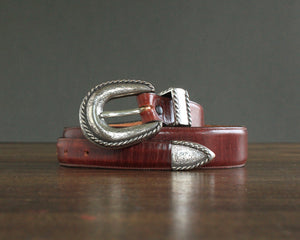 burgundy leather 90s ranger belt size 30