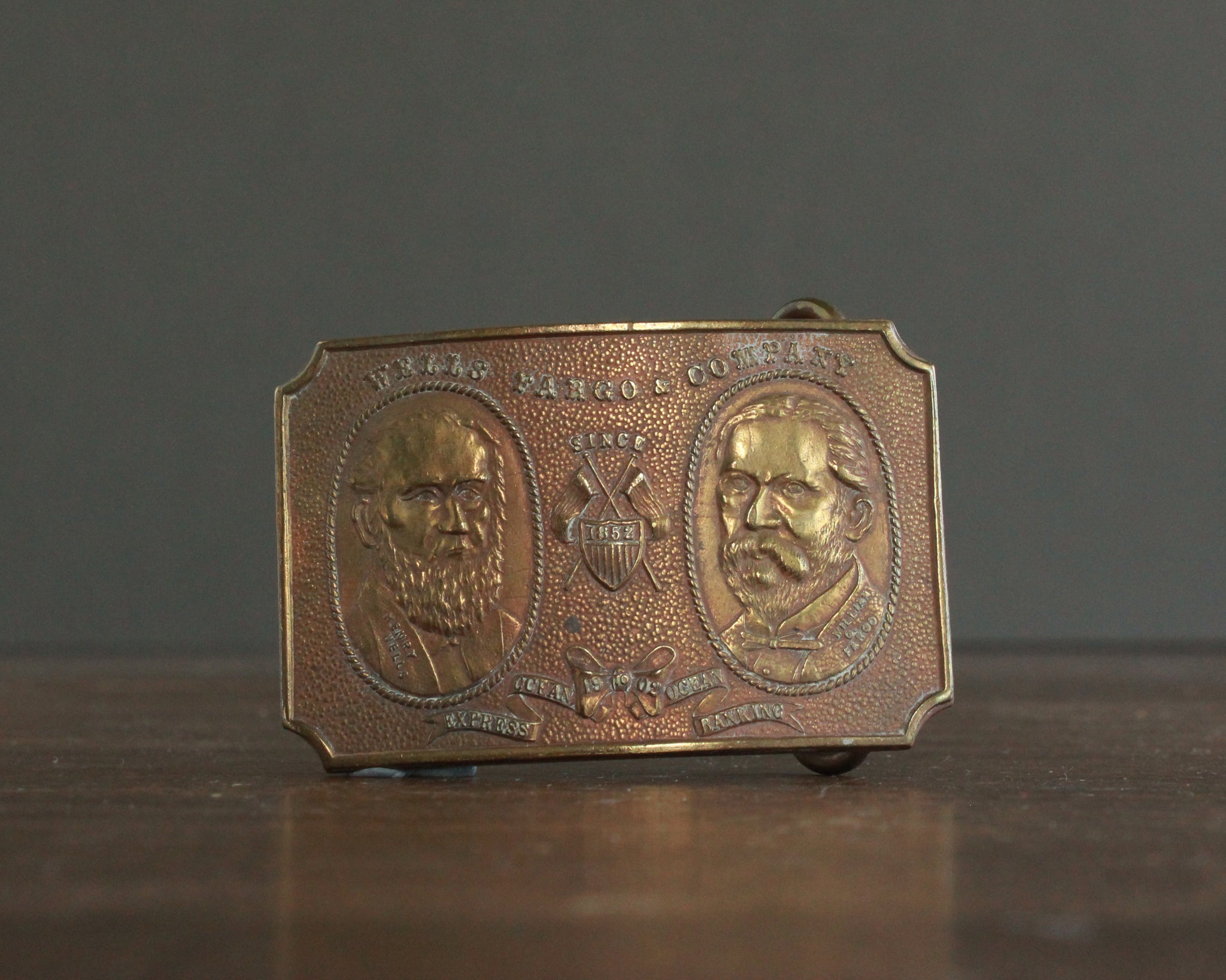 Wells Fargo Brass Belt Buckle – High Desert display picture 1
