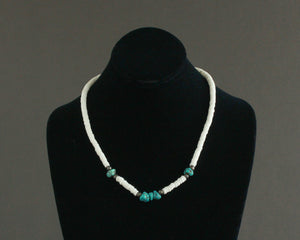 puka shell faux turquoise necklace