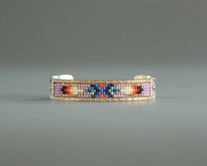 Yazzie beaded sterling silver Navajo Bracelet 