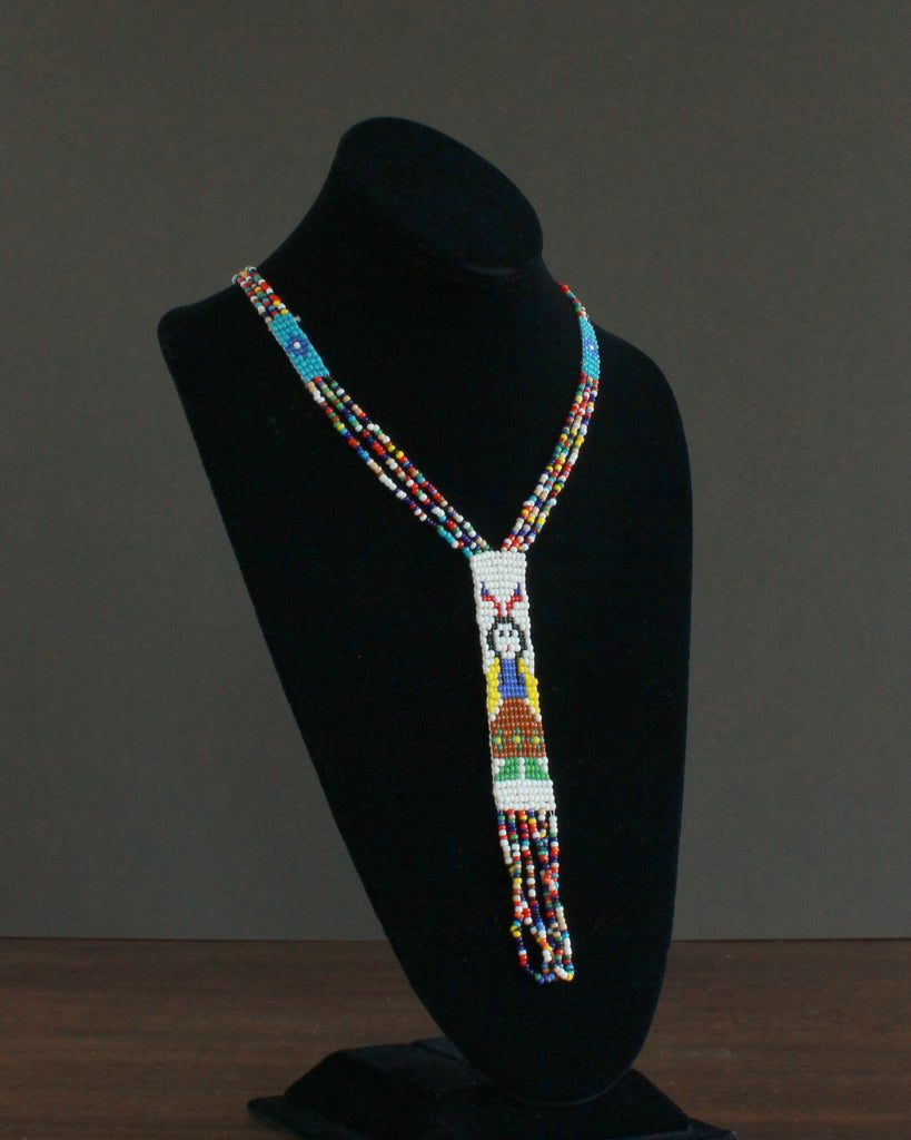 Yei figure beaded tribal necklace 