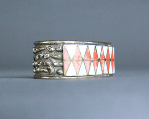 70s modern Native American inlay bracelet signed 
